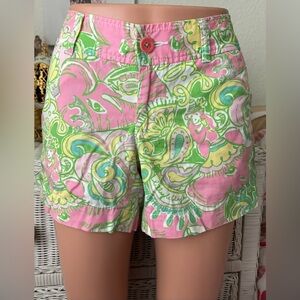 Lilly Pulitzer Callahan shorts Mid Rise cotton in multi colors Size 4